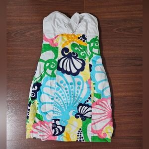 Lilly Pulitzer White Interior Dress with Pink Label